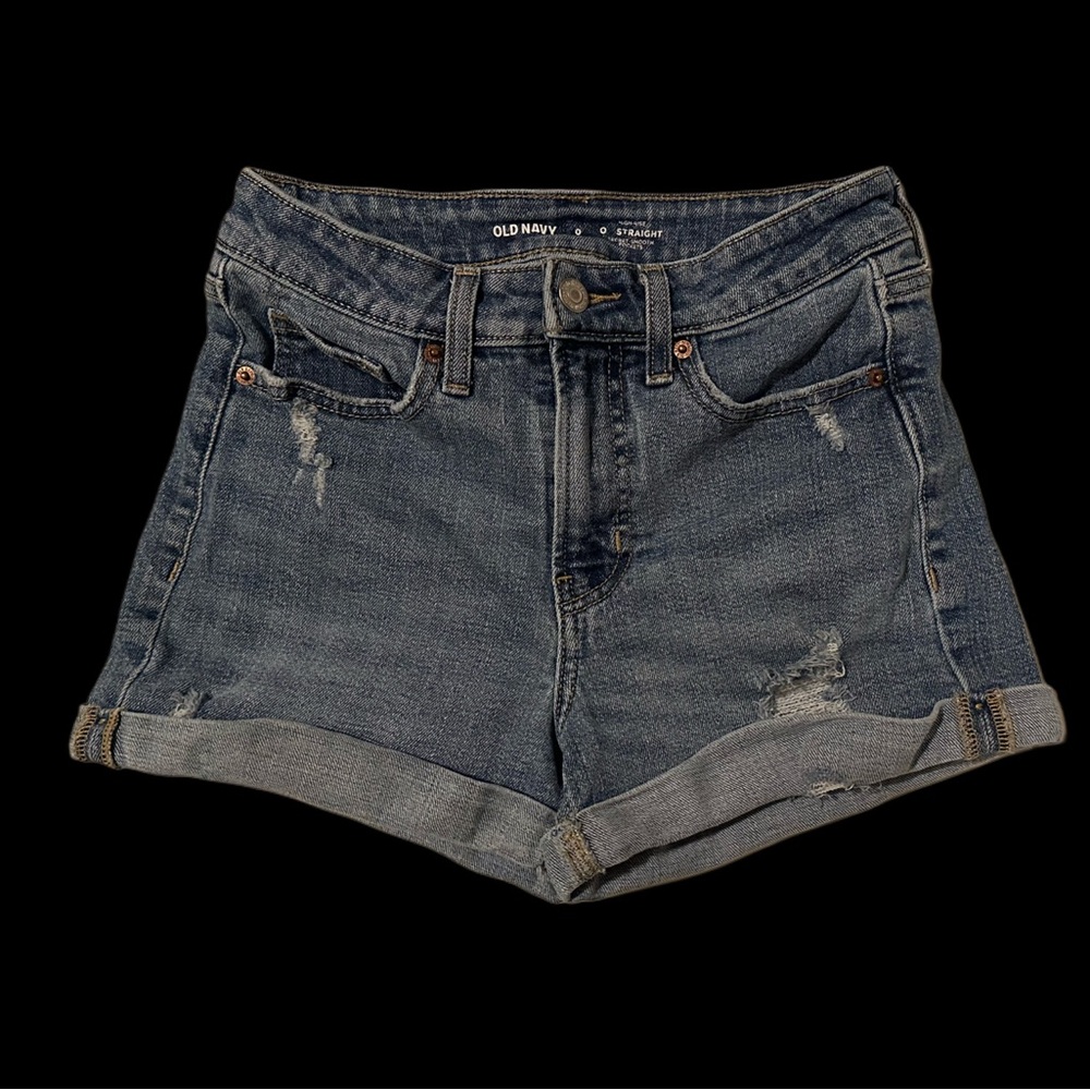 Old Navy High-Waisted O.G. Straight Ripped Jean Shorts -- 3-inch inseam